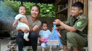 Harvest green vegetables to sell at the market after 25 days the local police come to visit the baby