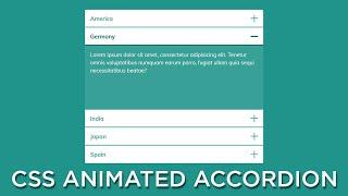 How to create the Animated Accordion Using HTML CSS and Jquery | CSS Accordion Menu