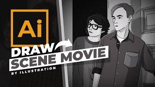 How to Draw Scene Movie with Adobe Illustrator CC