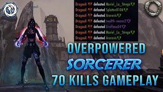 That Sorcerer Build is INSANE!!!  70 KILLS SOLO PvP BG GAMEPLAY  ESO Necrom