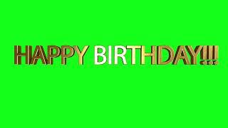 Green Screen 'Happy Birthday'  3D text animation - Free 4K stock footage