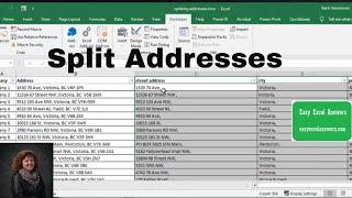 Split addresses into address parts with VBA in Excel