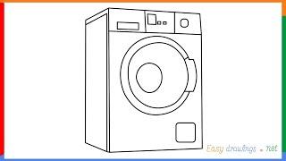 How to draw a Washing Machine step by step