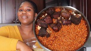 Cook With Me : I Cooked party Jollof Rice With Only 5 Ingredients ! & a secret ingredient