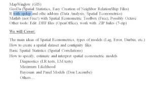 0 Spatial Econometrics Course Preview