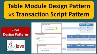 Table Module Design Pattern vs Transaction Script Pattern