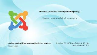 Joomla guide for beginner (part 3). SP Page Builder tutorial