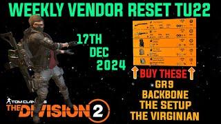 The Division 2 | GREAT WEEKLY VENDOR RESET TU22 | December 17th 2024