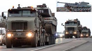 Convoys of tanks being transported for the British Army 🪖