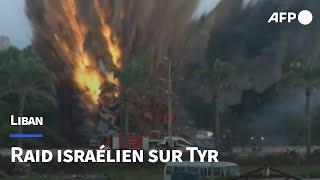 Liban: impact d'une frappe israélienne à Tyr | AFP Images