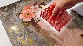 Mixed Media Masterclass - Stunning Textured Lady Portraint | AB Creative Tutorial