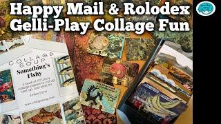 Happy Mail and more Gelliprint Collage Rolodex Art Cards