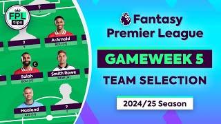 FPL GW5: TEAM SELECTION | Move to Salah Captain? | Gameweek 5 | Fantasy Premier League 2024/25 Tips