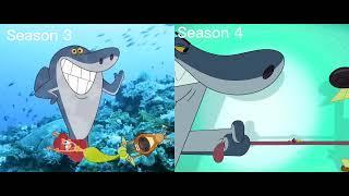 Zig & Sharko Opening Song (Season 3 Vs Season 4) Collection Side by Side