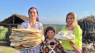 Nomadic Life in Iran | Cooking Chicken Abgoosht, Tanoori Bread & Making Cheese in Mountains