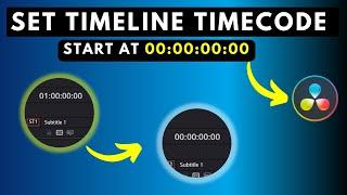 How to Set Timeline TIMECODE Counter to Start at ZERO in DaVinci Resolve