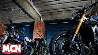 Street Fight! MT-09 vs Z800 vs Street Triple vs Brutale | Group Test | Motorcyclenews.com