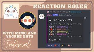 How to create mimu reaction roles | YAGPDB bot | tutorial | pinky | 2022
