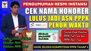 LIVE CEK INSTANSI UMUMKAN HASIL KELULUSAN HONORER JADI PPPK 2024 PENUH WAKTU DAN PARUH WAKTU