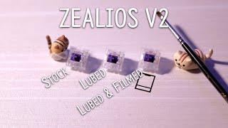 Zealios V2 Stock, Lubed, Lubed & Filmed Short Sounds Comparison