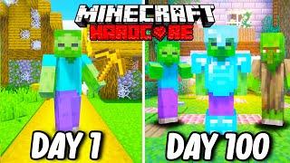 I Survived 100 Days as a ZOMBIE in Hardcore Minecraft... Minecraft Hardcore 100 Days