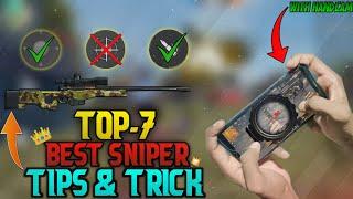 TOP 7 BEST SNIPER TIPS & TRICK WITH HANDCAM || FREE FIRE