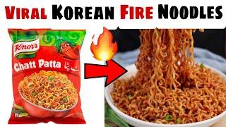 Viral korean noodles Recipe/ Spicy fire noodles at home korean style maggi noodles banane ka tarika