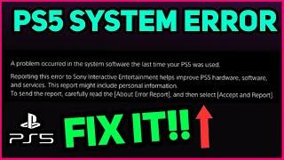 PS5 SYSTEM ERROR EASY FIX! (Fast Solution)