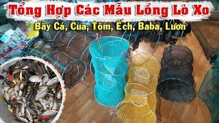 Các Mẫu Lồng Lò Xo Bẫy Cá, Cua, Ếch, Baba, Lươn, Tôm - Sợi Cước Dày Thái Lan Siêu Bền Chống Cua Phá