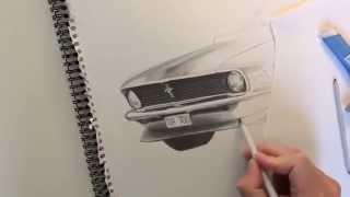 Drawing a Ford Mustang Boss 302 by Per Svanström - step 1