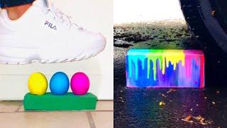 ASMR Car Crush & Tik Tok Shoe Crush| Floral Foam, Egg Shells, Stress Ball, Bubble Wrap & More