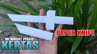 how to make a knife out of paper//cara membuat pisau dari kertas mudah banget