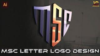 MSC Letter Logo Design in illustrator with grid method #illustrator #tutorial #logodesign