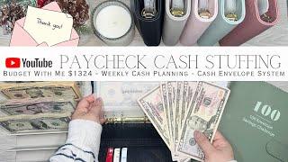 YouTube Paycheck Cash Stuffing $1324 | Weekly Cash Stuffing | Cash Envelope System | Sinking Funds