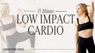 15 Minute Postpartum Low Impact Cardio Workout - no jumping - Lauren Fitter