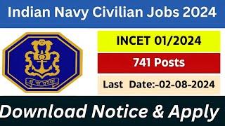 Indian Navy Recruitment 2024।।Indian Navy Civilian Staff Recruitment 2024।। Latest Govt Job 2024