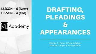 Drafting, Pleadings & Appearances |CS Professional | Lesson 6 New & 4 Old Syllabus | Sale Deed & Ors