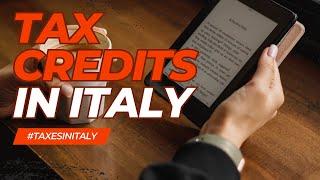 ITALIAN ACCOUNTANT EXPLAINS : TAX CREDIT AND DEDUCTIONS IN ITALY