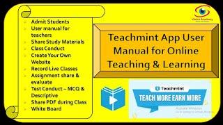 Teachmint App User Manual for Online Teaching and Learning