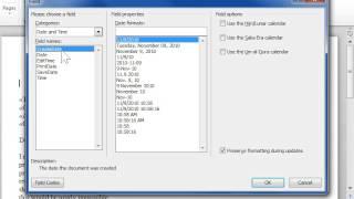 Insert Fields - Word2010