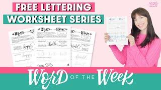 FREE LETTERING PRACTICE SHEETS for Brush Pens or Procreate (Word of the Week #1)