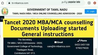 Gct 2020 MBA/MCA counselling Documents Uploading started/General instructions/next procedure