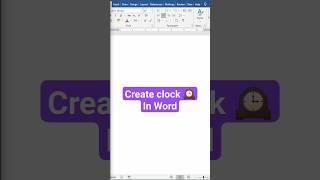 Create Clock  In word #shorts #msword #mswordtricks