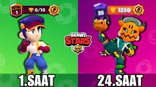 24 SAAT BOYUNCA FANG OYNADIM! KAÇ KUPA KASTIM? Brawl Stars