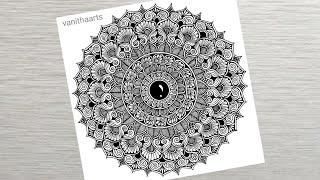 How to draw a Mandala Art for Beginners Step-by-Step Tutorial | Easy Mandala Drawing | #vanithaarts