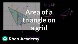 How to find the area of a triangle on a grid | Geometry | 6th grade | Khan Academy