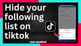 How to hide your following list on tiktok | tiktok following list privacy