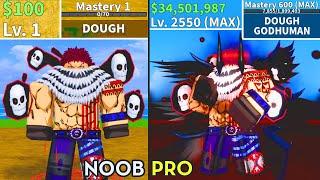 Beating Blox Fruits as Katakuri Update 20! Dough Noob to Pro Lvl 1 to 2550 Full Ghoul v4 Awakening!