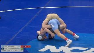 133lbs Joe Heilmann (North Carolina) vs Josh Koderhandt (Navy)