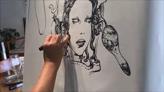 Katsuya Terada - live drawing - Spazio 2018